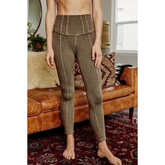 NWOT Free People Movement Washed Green High Waist Leggings - Picture 2 of 10
